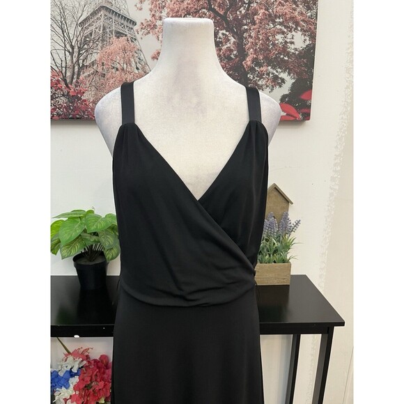 NINE WEST Women’s Dress Size 12 Straps And Sash 100% Silk Asymmetrical V Neck - Picture 3 of 12